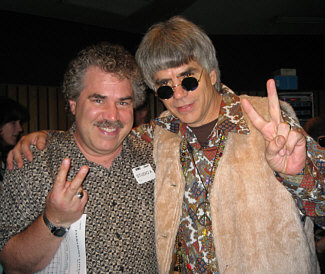 Randy Crenshaw and David Benson, who was the co-producer of Barry Manilow's "Greatest Songs of the 60s" album project. This snapshot was taken back in 2007 in the control room at Capitol Records, Studio A in Hollywood during a break in the vocal sessions for that album. David REALLY got into the 60s vibe, as you can tell by the John Lennon-type sunglasses and vest he's wearing...